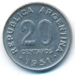 Аргентина, 20 сентаво (1951 г.)