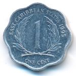 Восточные Карибы, 1 цент (1995 г.)