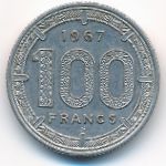 Экваториальные Африканские Штаты, 100 франков (1967 г.)