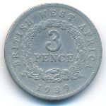 British West Africa, 3 pence, 1939