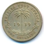 British West Africa, 1 shilling, 1939
