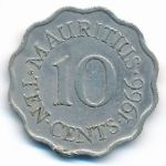 Mauritius, 10 cents, 1966