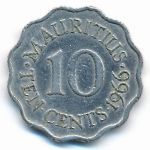Mauritius, 10 cents, 1966