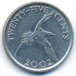 Бермудские острова, 25 центов (2002 г.)