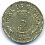 Гайана, 5 центов (1992 г.)