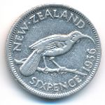 Новая Зеландия, 6 пенсов (1936 г.)