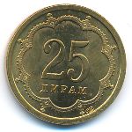 Таджикистан, 25 дирам (2001 г.)
