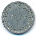 Southern Rhodesia, 3 pence, 1947