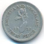 Родезия и Ньясаленд, 3 пенса (1957 г.)
