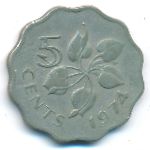 Свазиленд, 5 центов (1974–1975 г.)