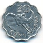 Swaziland, 20 cents, 1974