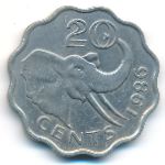 Swaziland, 20 cents, 1986