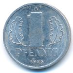 German Democratic Republic, 1 pfennig, 1985
