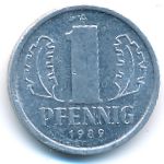 German Democratic Republic, 1 pfennig, 1989