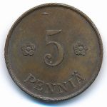 Finland, 5 pennia, 1918