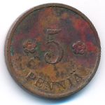 Finland, 5 pennia, 1940