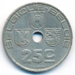 Belgium, 25 centimes, 1938