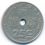 Belgium, 25 centimes, 1938