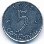 France, 5 centimes, 1962