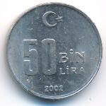 Turkey, 50000 lira, 2002