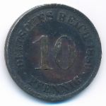 Germany, 10 pfennig, 1889