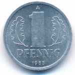 German Democratic Republic, 1 pfennig, 1983