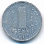 German Democratic Republic, 1 pfennig, 1984