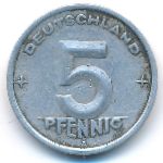 ГДР, 5 пфеннигов (1949 г.)