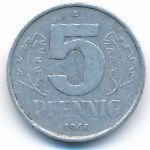 German Democratic Republic, 5 pfennig, 1968