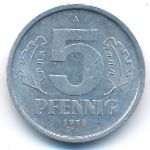 German Democratic Republic, 5 pfennig, 1978