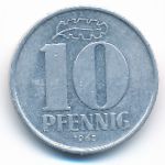 German Democratic Republic, 10 pfennig, 1965