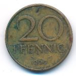 German Democratic Republic, 20 pfennig, 1969