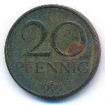 German Democratic Republic, 20 pfennig, 1969