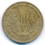French West Africa, 25 francs, 1956