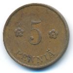 Finland, 5 pennia, 1932