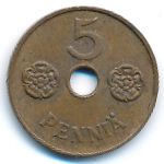 Finland, 5 pennia, 1941