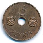 Finland, 5 pennia, 1941
