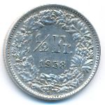 Швейцария, 1/2 франка (1958 г.)
