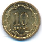 Таджикистан, 10 дирам (2001 г.)
