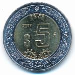 Mexico, 5 pesos, 2017