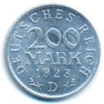 Веймарская республика, 200 марок (1923 г.)