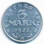 Веймарская республика, 3 марки (1922 г.)