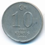 Turkey, 10 new kurus, 2005