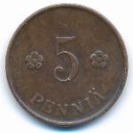Finland, 5 pennia, 1919