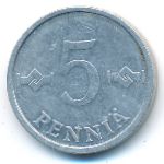 Finland, 5 pennia, 1988