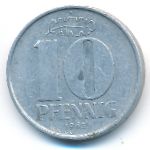 German Democratic Republic, 10 pfennig, 1965