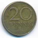 German Democratic Republic, 20 pfennig, 1969