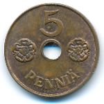 Finland, 5 pennia, 1942