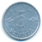 Finland, 5 pennia, 1985