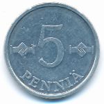 Finland, 5 pennia, 1987